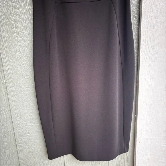 Calvin Klein Black Bodycon Dress | Size 4 | Sleek, Sculpted, Gold Zip Detail - Picture 5 of 10